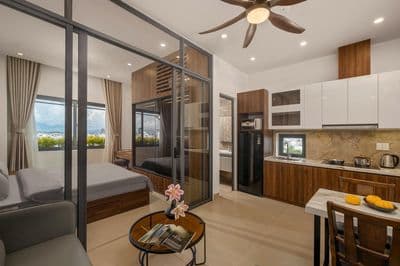 Căn hộ 1 pn mới 99% - full nội thất - phòng gym trong tòa - view biển