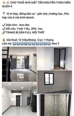 CHO THUÊ NHÀ NGUYÊN CĂN Q4 Giá từ 4tr -> 30triệu