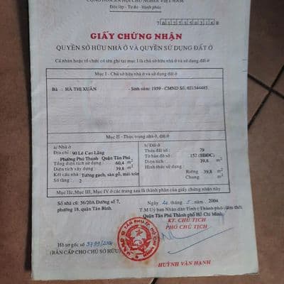 Cần Bán nhà Mặt Tiền Đường Lê Cao Lãng