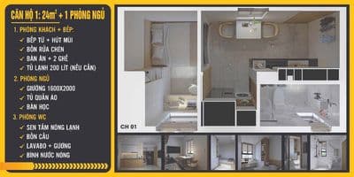 Căn hộ 1PN đường Mẹ Thứ, Đà Nẵng, giá 6tr/tháng