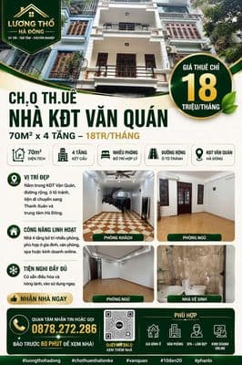 Ch.o th.uê nhà kđt văn quán – 4 tầng – phù hợp văn phòng & gia đình