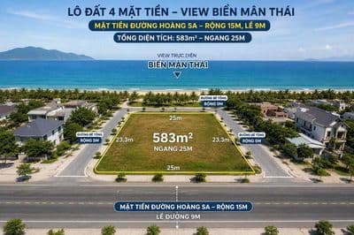 Siêu phẩm 4 mặt tiền có 102 MT HOÀNG SA view biển đẳng cấp