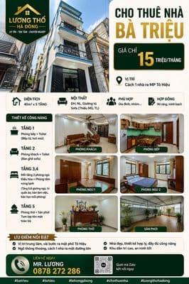 Nhà đẹp bà triệu 5 tầng – sát mặt phố tô hiệu – chỉ 15 tr/tháng!