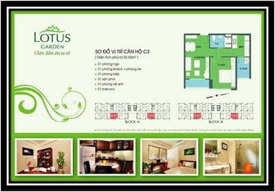 Bán cc lotus garden (sen xanh) 52m2 - 1pn- shr - giá bán 2.9 tỷ.