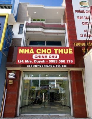 Cho thuê nhà mặt tiền 584 Đường 3 Tháng 2, 4x16m, 3 tầng, giá 45 triệu