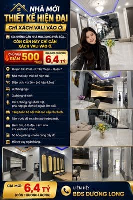 Thiết kế hiện đại chỉ xách vali vào ở - Huỳnh Tấn Phát, Bình Thuận, Q7