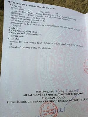 Bán đất Lô góc Mỹ Phước III, Bến Cát, 10.42x15.60m, 2.7 tỷ