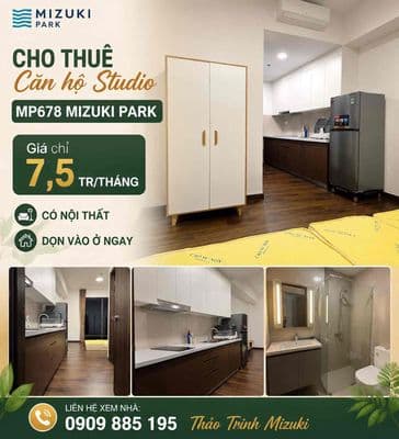 Cho thuê căn hộ 1PN, Full nội thất. Giá chỉ 7,5tr/tháng