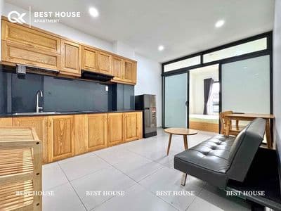 Cho thuê căn hộ 1pn ban công - full nt - giặt riêng - ngay etown cộn