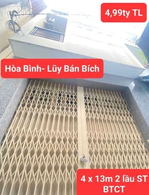 Nhà hẻm gần ngã tư hòa bình- lũy bán bích 4 x 13m 2 lầu st btct