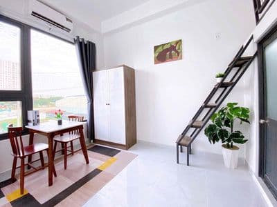 Căn hộ gác cửa sổ máy giặt riênh full nội thất - lê đức thọ gò vấp