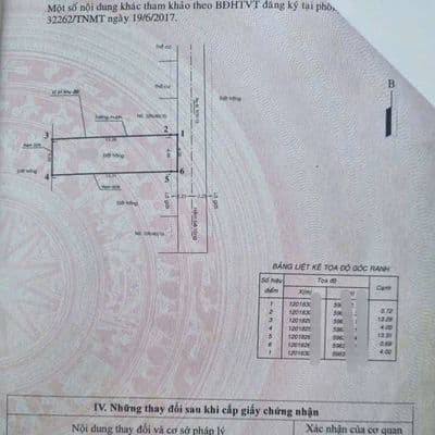 Đất 4 x 13,30m - Giá : 3 tỷ 700 TL. Gần chợ Hạt Điều