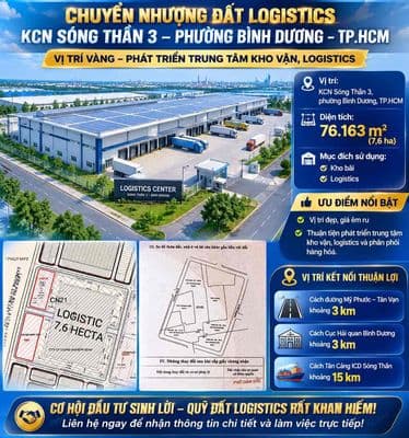 Chuyển nhượng đất logistics kcn sóng thần 3