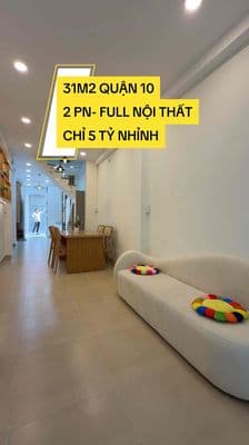 Nhà quận 10- 2 mặt hẻm xe hơi- full nội thất ở ngay.