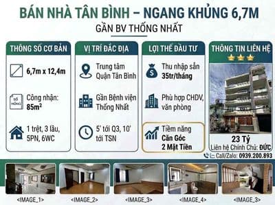 Bán gấp nhà để đi xuất cảnh, ngang 6,7m, 4 tầng, giá tốt