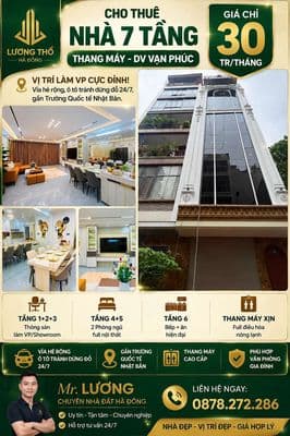 Cho thuê nhà 7 tầng thang máy - dv vạn phúc (50m2)