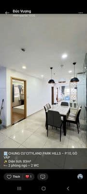 Chung cư cityland 2pn 2wc 83m² có nội thất