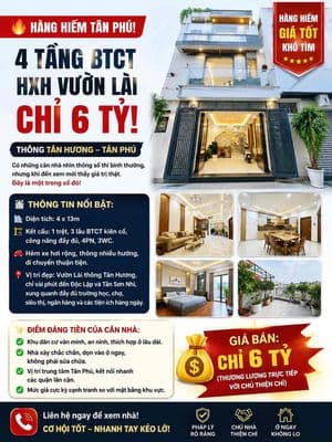 52m2 4tầng 4pn hxh tân hương
