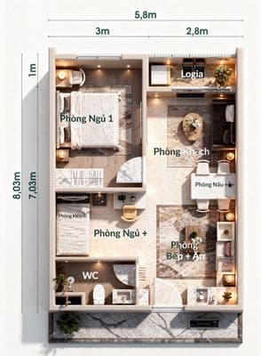 566tr - 1PN KDC Nhơn Trạch Phước An -Vòng Xoay Phú Hội Long Tân