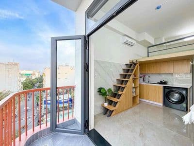 Khai trương duplex ban công - full nội thất - cách huflit 2p đi xe