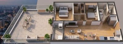 Hot căn hộ 1pn+ 98,2m2 sân vường 44m2 fours tower giá 2 tỷ8