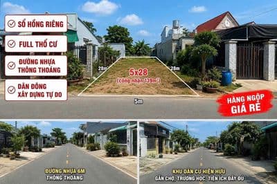 Đất thổ cư 139m2 Tân Phú Trung giá chỉ 1 tỷ 3 - Sổ hồng riêng