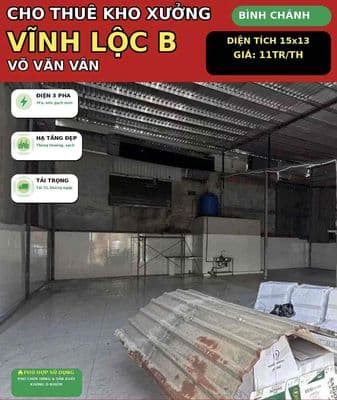 𝐊𝐇𝐎: 15x13 11tr/th, Võ Văn Vân, Vĩnh Lộc B, Bình Chánh