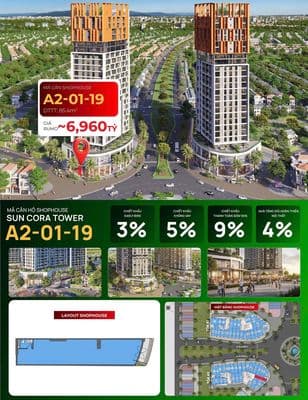 Shophouse khối đế Cora Tower chỉ từ 5 tỷ - hỗ trợ lãi suất 24 tháng