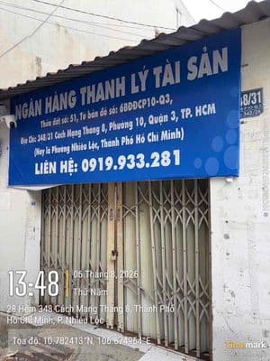 ngân hàng thanh lý : Nhà cấp 4 đường CMT8, Quận 3