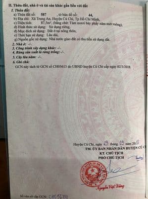 Chính chủ bán đất trung tâm xã trung an, củ chi