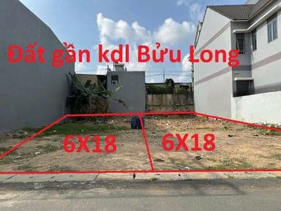 Cặp đất biệt thự 6x18m/nền ngay gần KDL Bửu Long. Chỉ 1tỷ hơn nền.