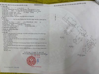Bán nhà hẻm phú thọ hòa – vị trí đắc địa, không gian sống trong lành!