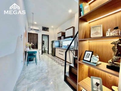 Căn hộ dịch vụ nằm tại Nơ trang long thiết kệ dạng 2 không gian ngủ