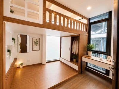 Studio giường tầng full nội thất cửa sổ thoáng ngay đại học thủ đô