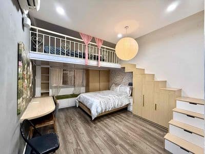 Chung Cư Cũ Nguyễn Thái Bình - 1 Gác 1 Giường Thang Máy Full Nội Thất