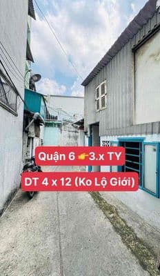 Căn góc bà hom quận 6, dt lớn 46m2 (4x12) ko lộ giới - sát mặt tiền