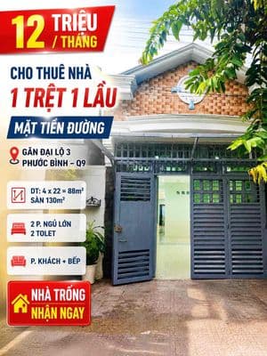 (12tr) Cho thuê nhà 2 tầng mặt tiền đường số gần Đại Lộ 3 Phước Bình