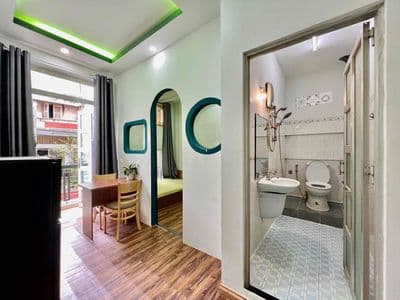 Cho Thuê Căn Hộ 1PN Tách Bếp Ban Công Full NT Ngay Đại Học Bách Khoa