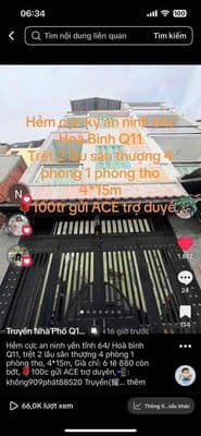 100tr Gửi ACE: Nhà BTCT 4 tầng 4*14m(hoan công đủ)