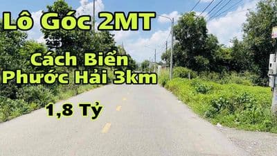 Bán Đất Lô Góc Thị Trấn Phước Hải Cách Biển Chỉ 1,5km