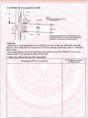 Bán đất thổ cư 191.2m² hẻm xe hơi Thạnh Xuân 33, P.Thới An, Q.12
