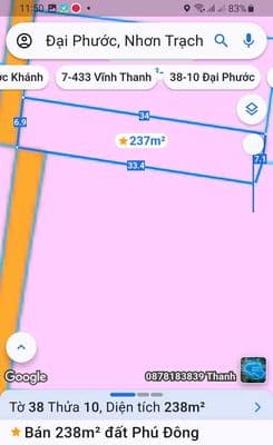 Bán nền đất sau cây xăng Đường Trần Văn Trà, Phú Đông