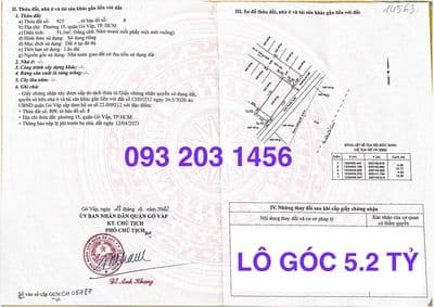 Bán đất đẹp khu nhà lầu 854 Thống Nhất P15. 4x12.8. 51.5m2. 5 tỷ