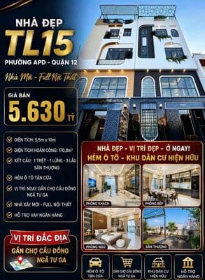 nhà 5.Tầng sát Chợ gần Gò Vấp xây mới full nội thất & hổ trợ Banks
