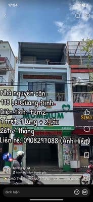 Cho thuê nhà nguyên căn 118 Lê Quang Định