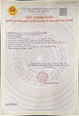 Chính chủ cần bán gấp 91,4m2 đường nhựa gần làng đại học Đông Hoà, HCM