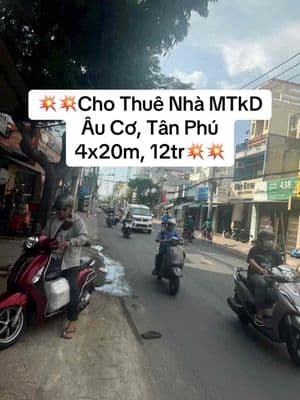 Cho Thuê Nhà MTkD Âu Cơ, 12 triệu, 4x20m, lửng