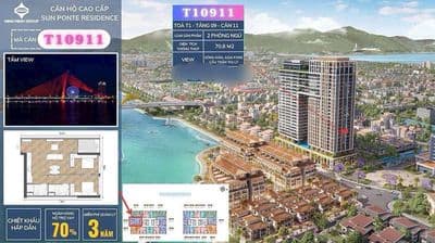 căn hộ 2 Br view sông Hàn dự án sun Ponte