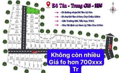 Bán đất hơn 700 triệu tại Trung Giã, Hà Nội