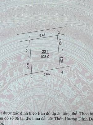 Bán Đất Hương Đình Đông - Mai Đình, 108m2, gần Đại học Thủ đô